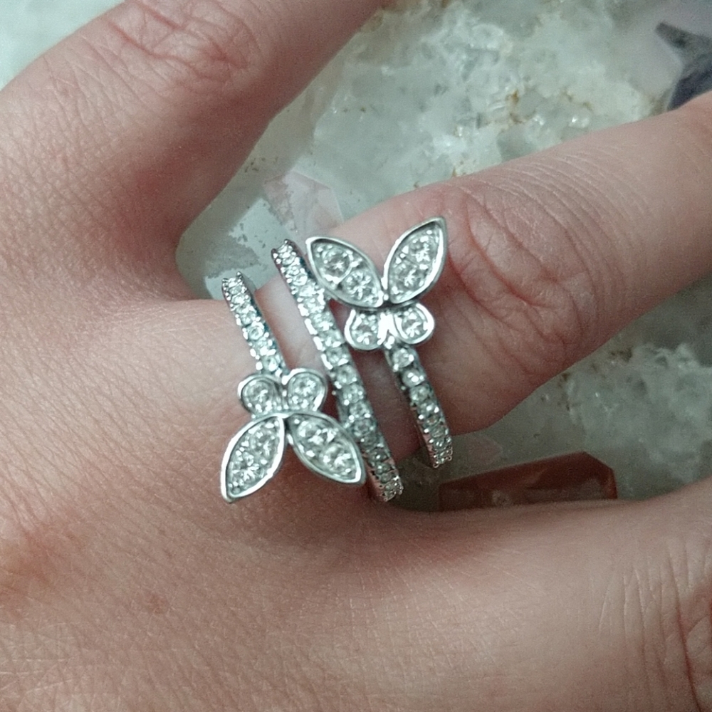 Swarovski Crystal Butterfly Love Ring